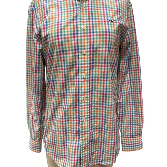 Vineyard Vines Slim Fit Gingham Whale Shirt | Size Small - Picture 2 of 7
